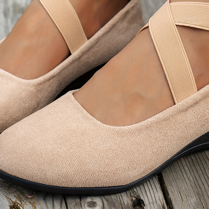 W&W Mode | Einfache Damen Ballerinas Aus Atmungsaktivem Samt