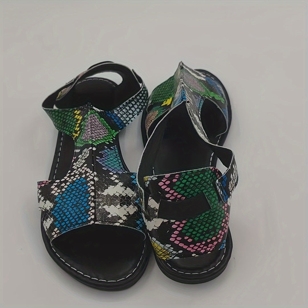 W&W Mode | Sandalen mit Elastischem Riemen, Leichte Flache Sommerschuhe