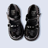 WW | Goth Fledermaus Liebe Herz Schnalle Plattform Lolita Mary Janes Schuhe