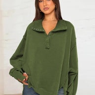 WW - Lässiges Sweatshirt Mit Knöpfen Und Lampenärmeln