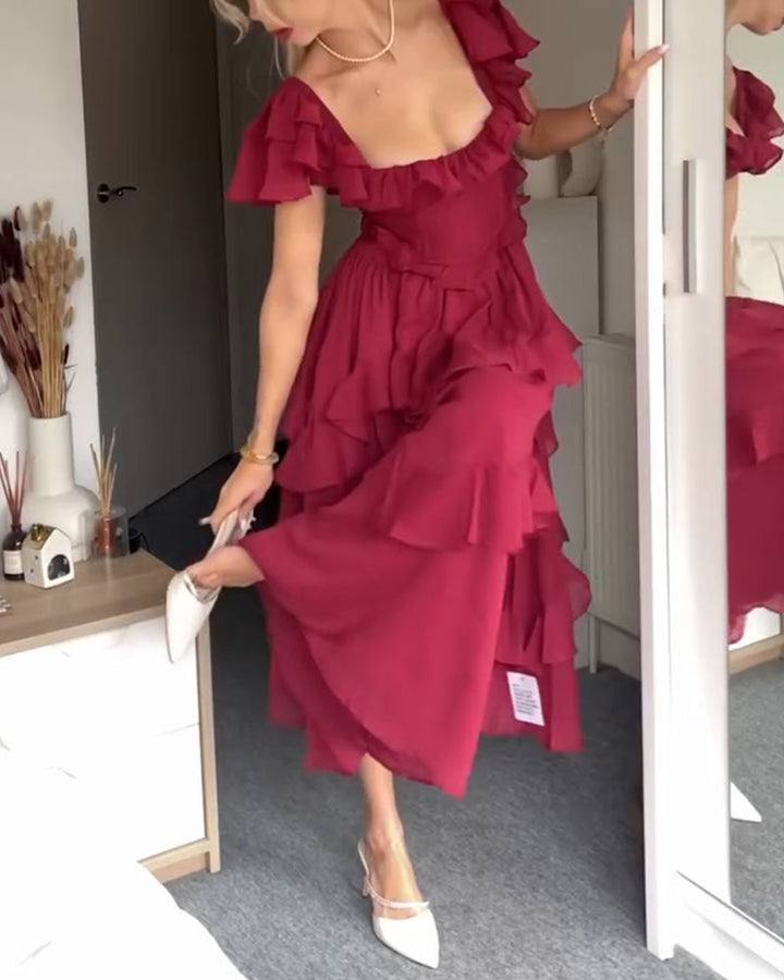 Rückenfreies Kleid mit quadratischem Ausschnitt