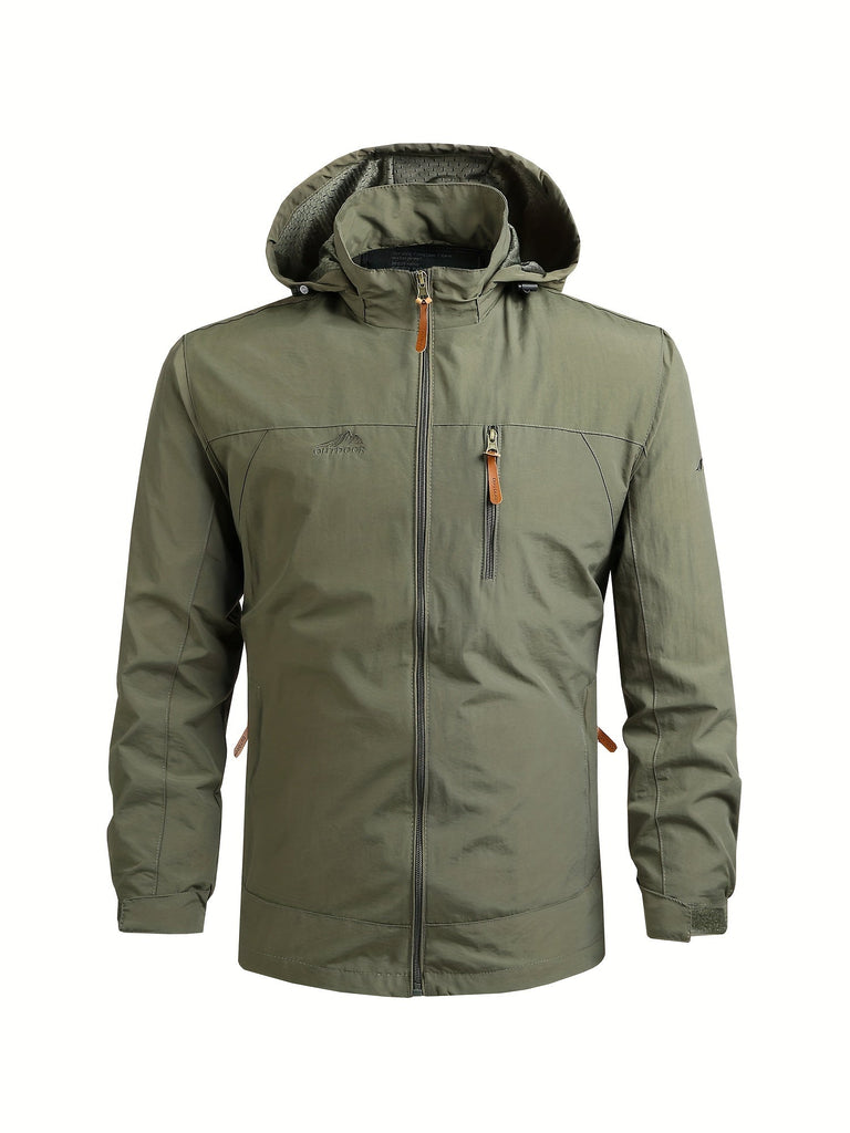 WW | Herren Windbreaker Mit Abnehmbarer Kapuze