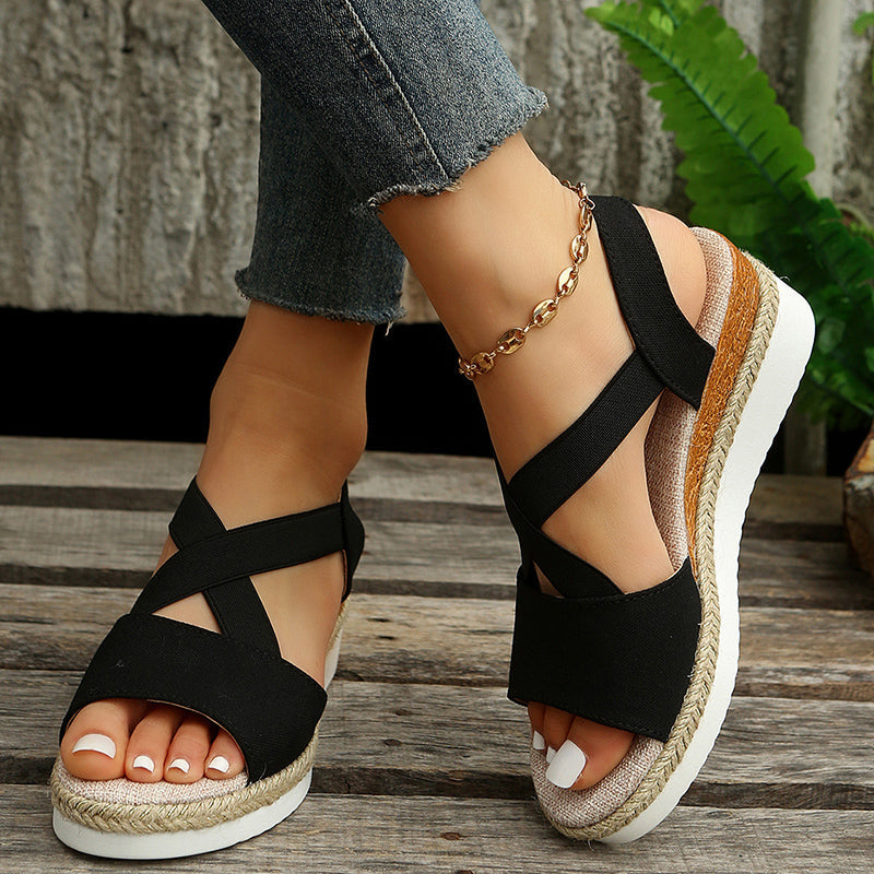 W&W Mode | Keilsandalen Mit Kreuzriemen Für Damen
