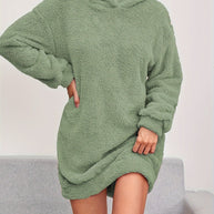 WW | Bequemer Plüschstoff Kleidpullover für Damen