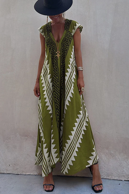 WW | Maxi Strandkleid mit Ethno-Muster