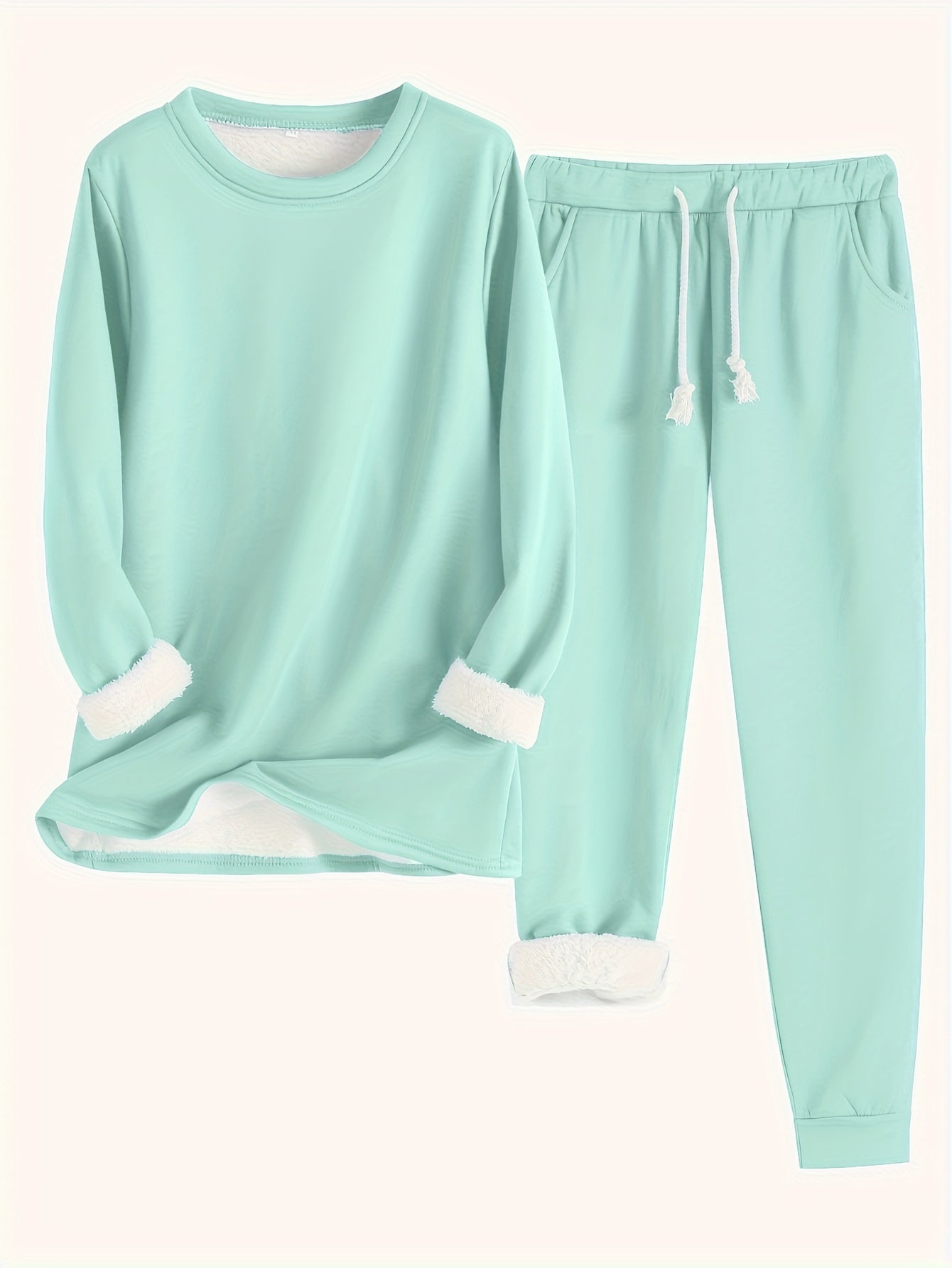 WW | Stilvolle Winter Casual Thermische Sweatshirt- und Jogginghose-Set für Frauen