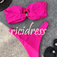WW Bandeau-Bikini mit Ringausschnitt