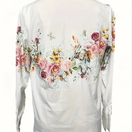 WW | Bluse für Frauen mit Blumenmuster, Lässige Hemdbluse mit Langen Ärmeln
