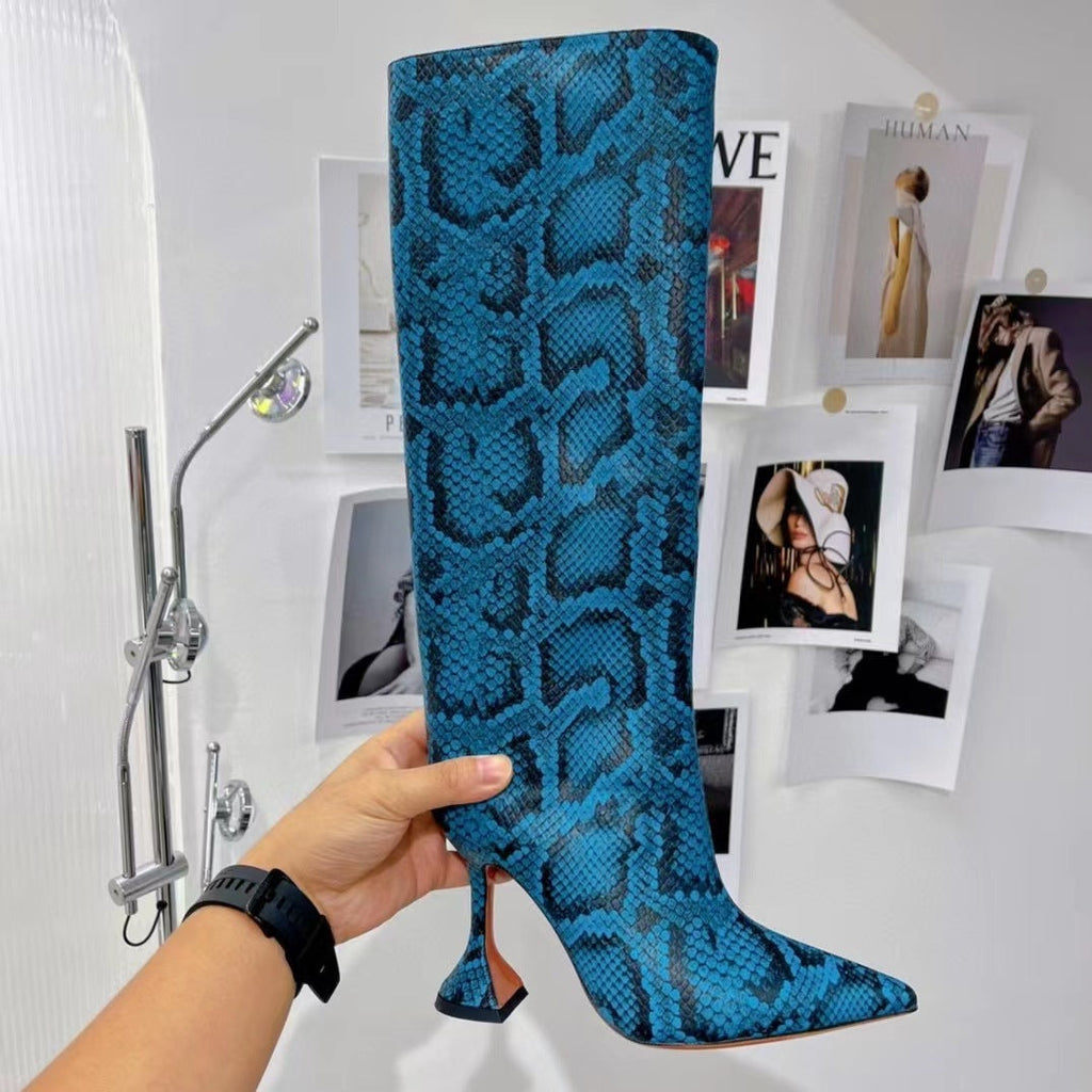 WW | Catwalk Serpentine Seitlicher Reißverschluss Spitz Frauen High Heels Schuhe