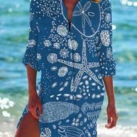 WW | Bikini Jacke Shirt Badeanzug Strickjacke Damenbekleidung Druck Urlaub Strandshirt