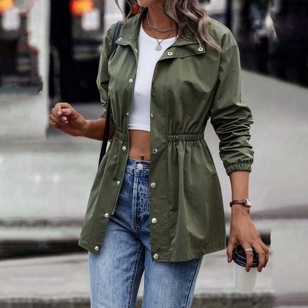 W&W Mode - Damen khaki lässige Kordelzugjacke