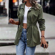 WW - Damen khaki lässige Kordelzugjacke