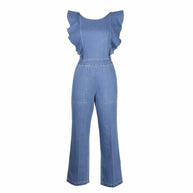 DenimDynasty™ - Denim-Overall mit offenem Rücken