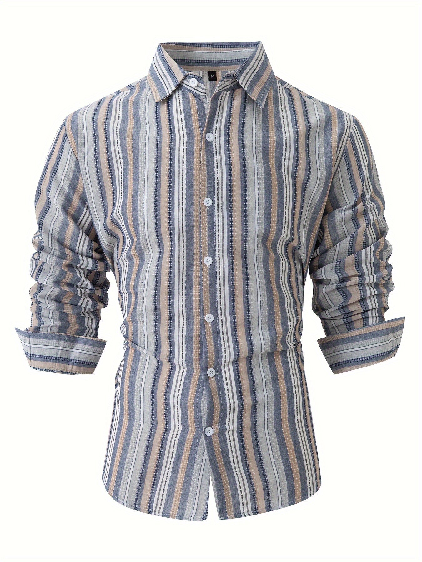 WW | Gestreiftes Baumwoll Leinen Herrenhemd für entspannte Looks