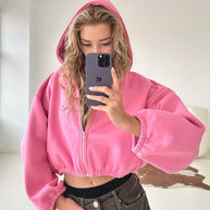 WW | Casual, lightweight, short sports hoodie jacket