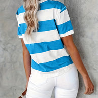 WW | Gestreiftes T-Shirt mit Kurzen Ärmeln für Damen
