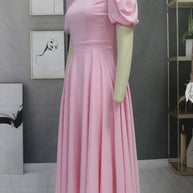 WW | Fashion Solid Color Slim Fit Sexy Big Swing Dress