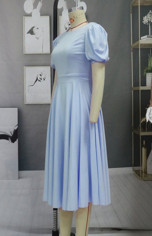 WW | Fashion Solid Color Slim Fit Sexy Big Swing Dress