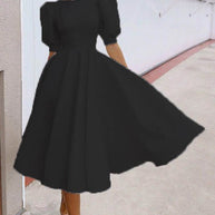 WW | Fashion Solid Color Slim Fit Sexy Big Swing Dress