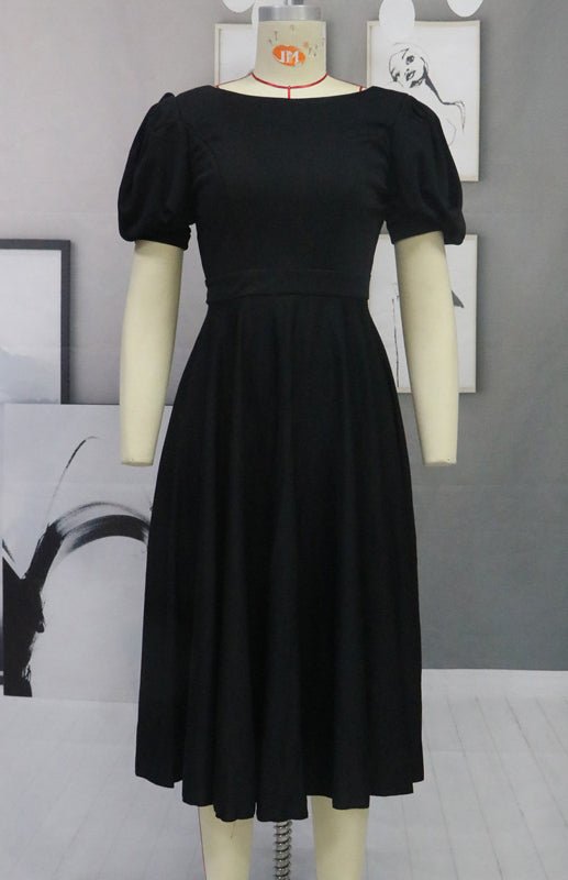WW | Fashion Solid Color Slim Fit Sexy Big Swing Dress