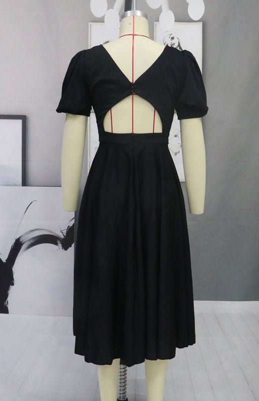 WW | Fashion Solid Color Slim Fit Sexy Big Swing Dress