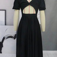 WW | Fashion Solid Color Slim Fit Sexy Big Swing Dress