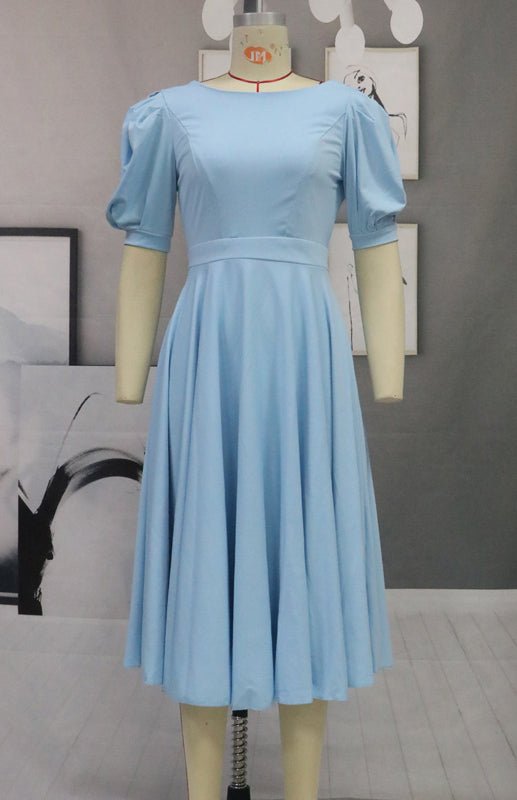 WW | Fashion Solid Color Slim Fit Sexy Big Swing Dress