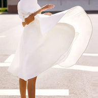 WW | Fashion Solid Color Slim Fit Sexy Big Swing Dress