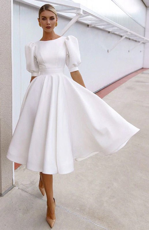 WW | Fashion Solid Color Slim Fit Sexy Big Swing Dress