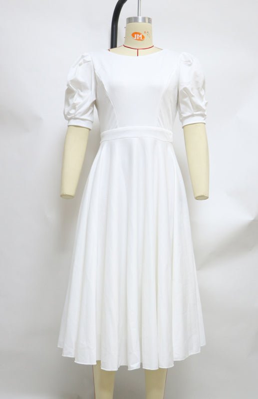 WW | Fashion Solid Color Slim Fit Sexy Big Swing Dress