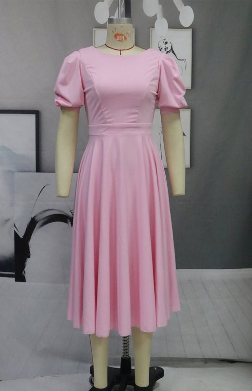 WW | Fashion Solid Color Slim Fit Sexy Big Swing Dress