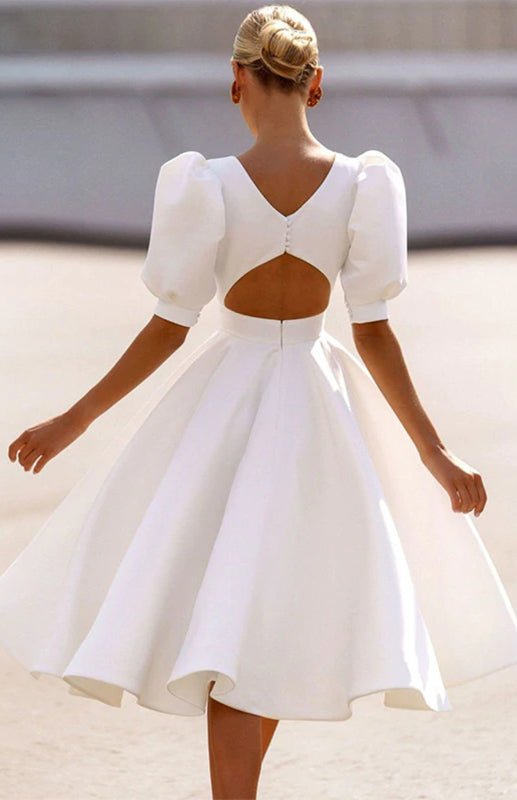 WW | Fashion Solid Color Slim Fit Sexy Big Swing Dress