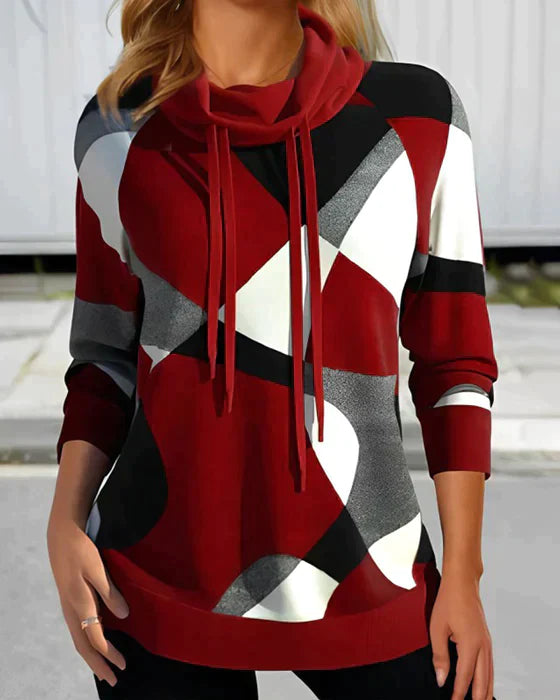 WW | Hoodie Mit Hohem Kragen Und Kontrastfarbe