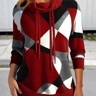 WW | Hoodie Mit Hohem Kragen Und Kontrastfarbe