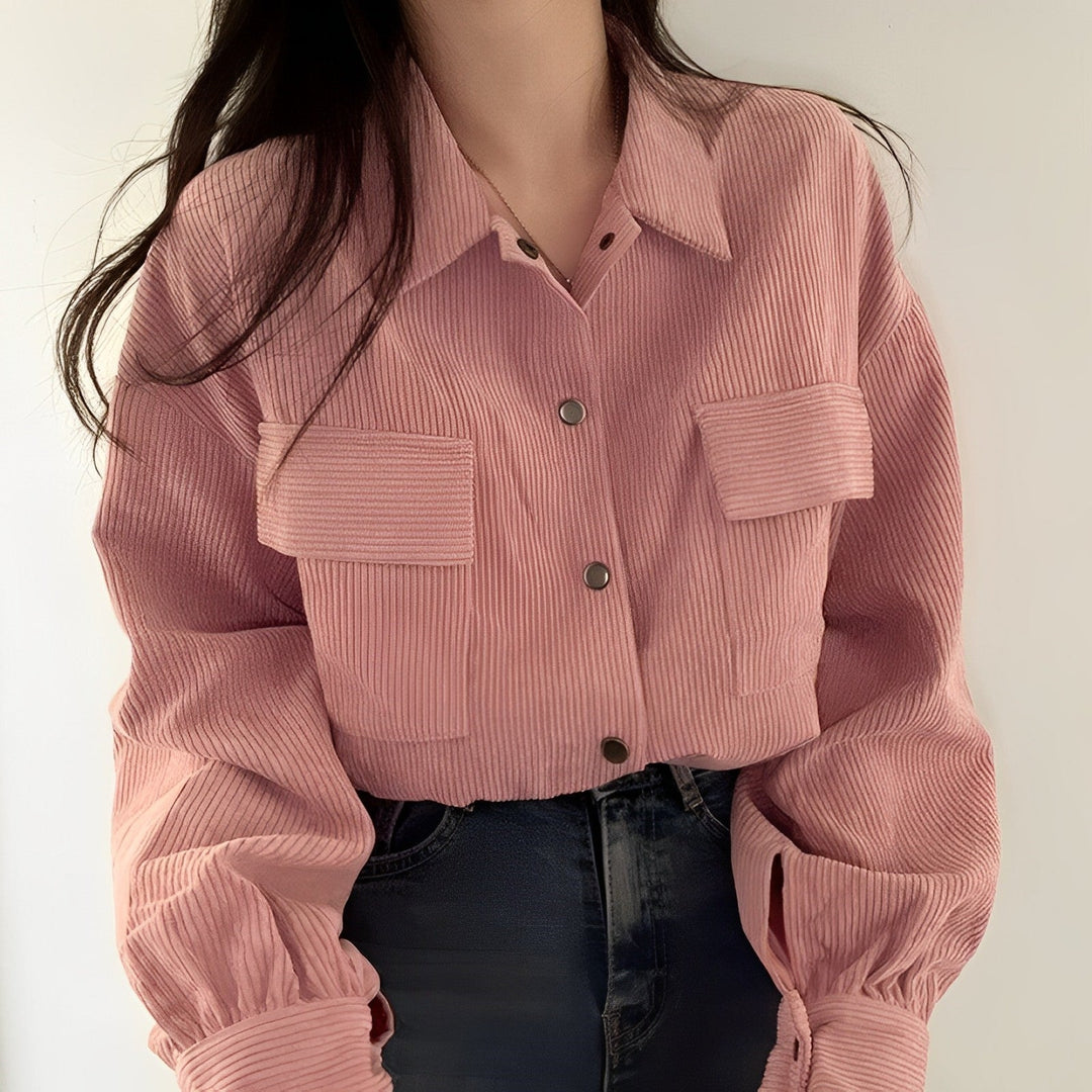 W&W Mode | Damenjacke Aus Cord Mit Kurzem Revers