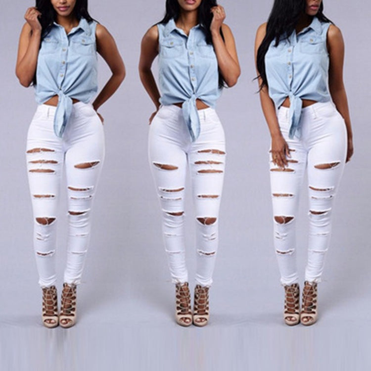 WW Skinny Damen Jeans - Hohe Taille, lässiger Bleistiftschnitt