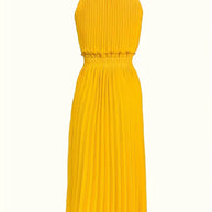 WW | Elegantes X-Sommer Midikleid mit Rundhalsausschnitt und Gesch Gathered Taille
