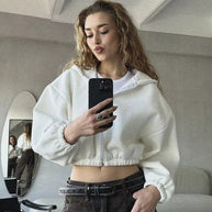 WW | Casual, lightweight, short sports hoodie jacket