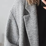 WW | Oversize Damen-Kaschmir-Mantel Mit Reverskragen