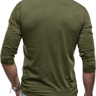 WW | Langarm Henley Hemd im Vintage Stil für Herren