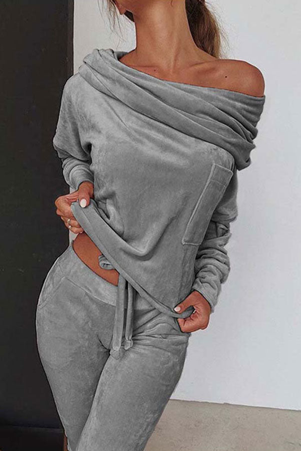 WW | Bequem und Schick Velours Off-Shoulder Jumpsuit