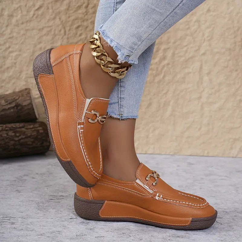 Modische Leder-Mokassins