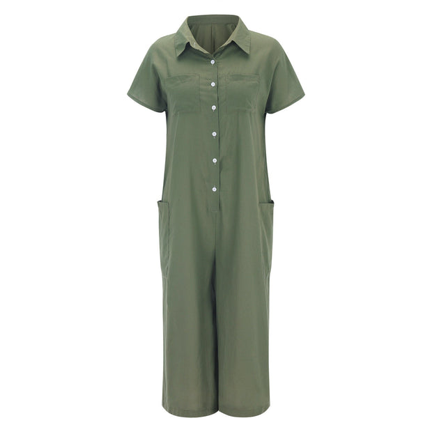 WW | Super Stylischer Leinen Jumpsuit Für Damen