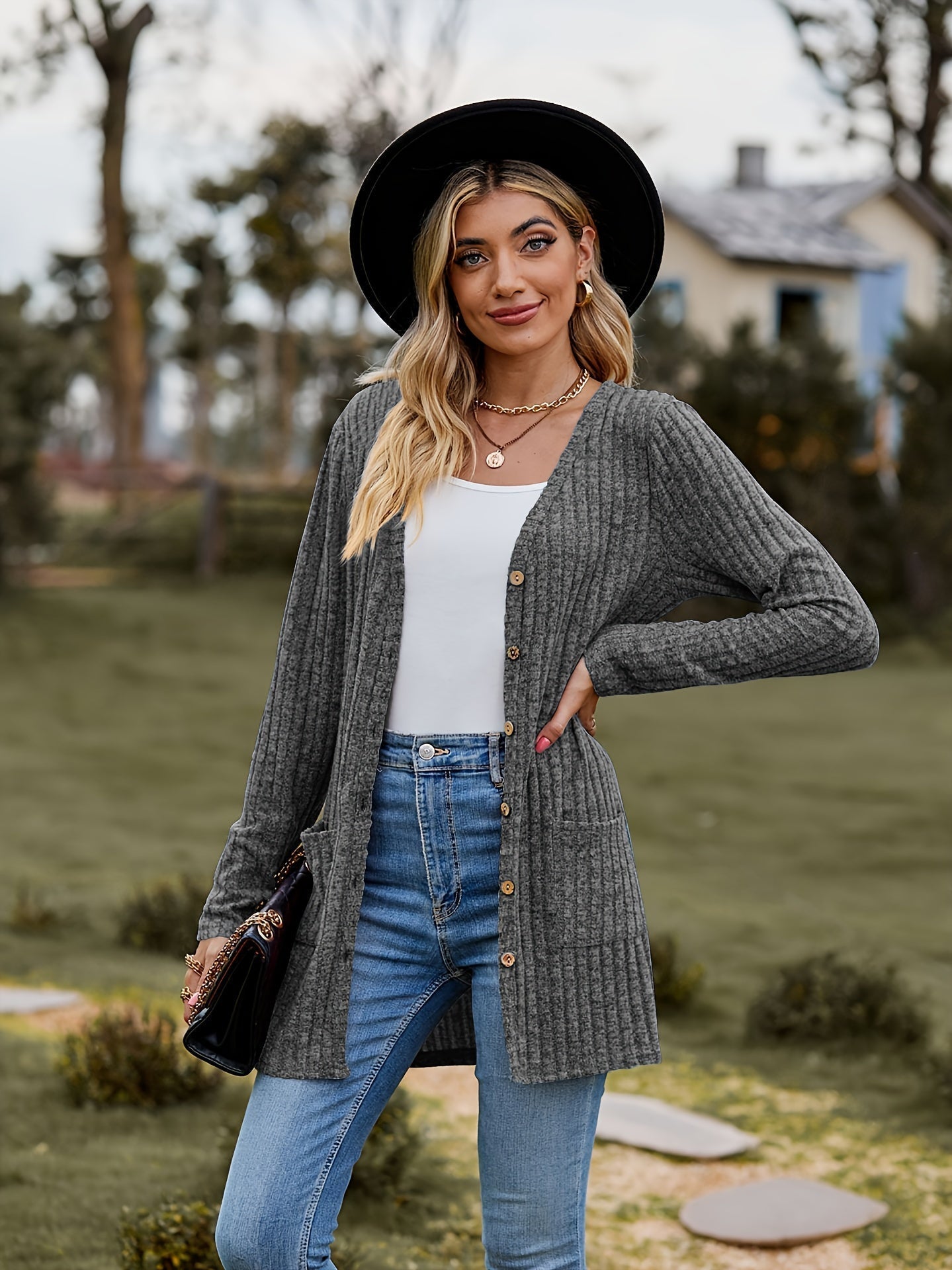 WW Warmer Gerippter Baumwolle Strickcardigan Für Damen | Perfekt Für Lässige Tage
