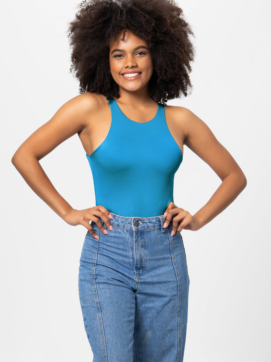 WW | Vollgröße Rundhalsweite Träger Bodysuit