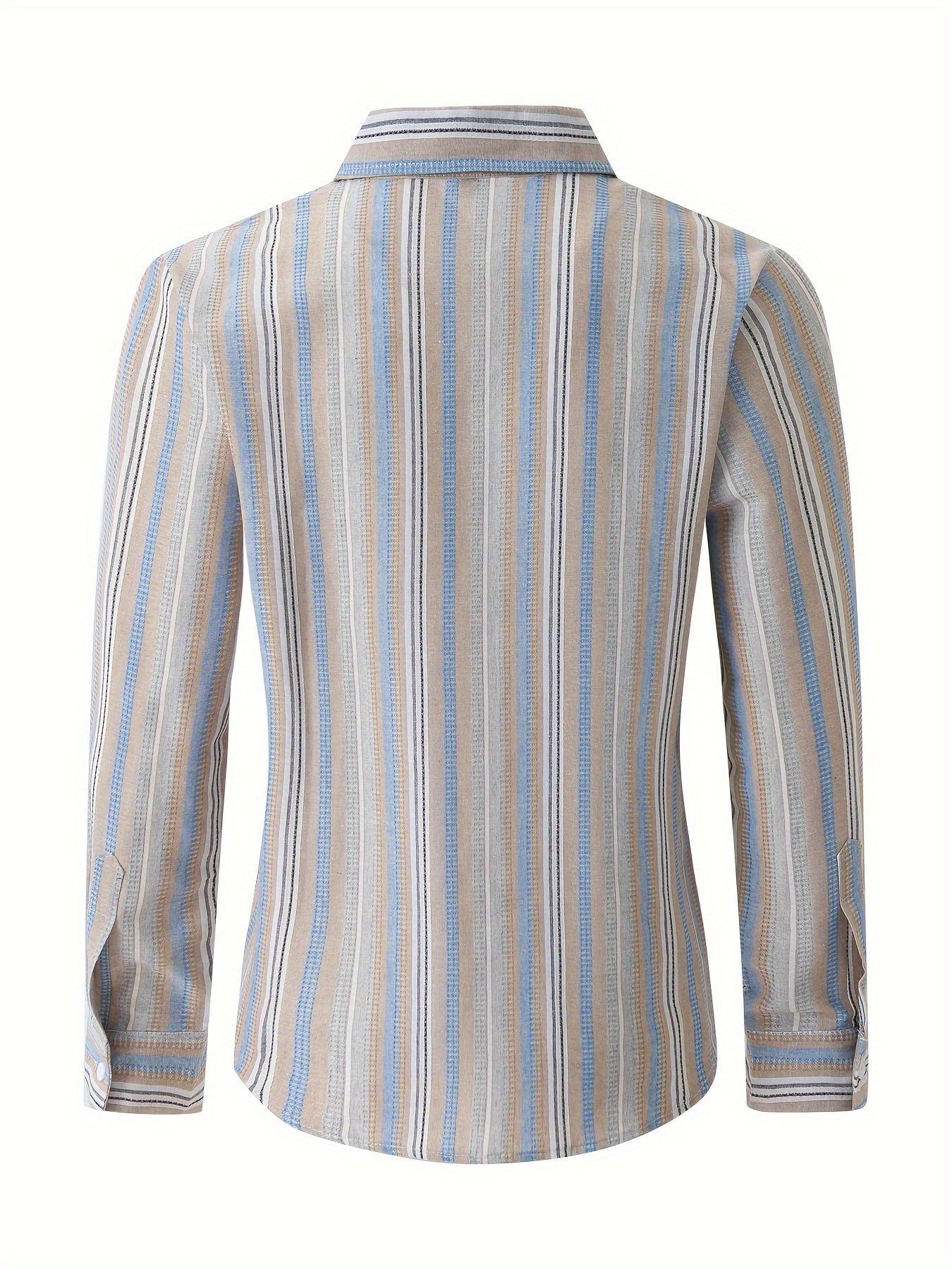 WW | Gestreiftes Baumwoll Leinen Herrenhemd für entspannte Looks