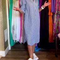 WW | Gestreiftes Hemdkleid In Lässiger Passform
