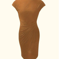 WW | Einfarbiges Rundhalskleid mit Rundhalsausschnitt