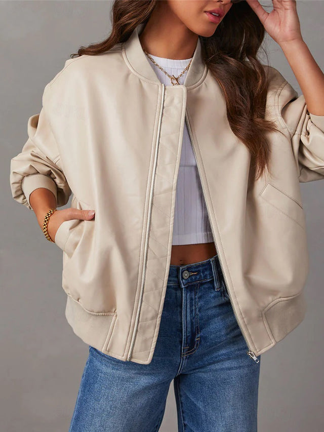 WW | Lockere Lederjacke für Damen