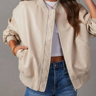 WW | Lockere Lederjacke für Damen